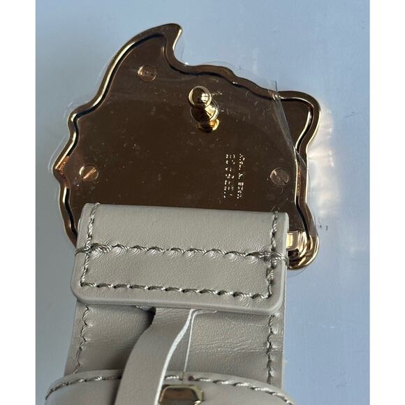 Versace Medusa-Buckle Jacquard Calf Leather Beige Belt 85 (34) DCU4140 NWT $525 main image 10